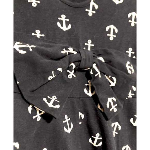 ANCHOR Dress - Rue 21 Navy Blue & White Anchor Pattern Dress With Bow - Small - Picture 7 of 8